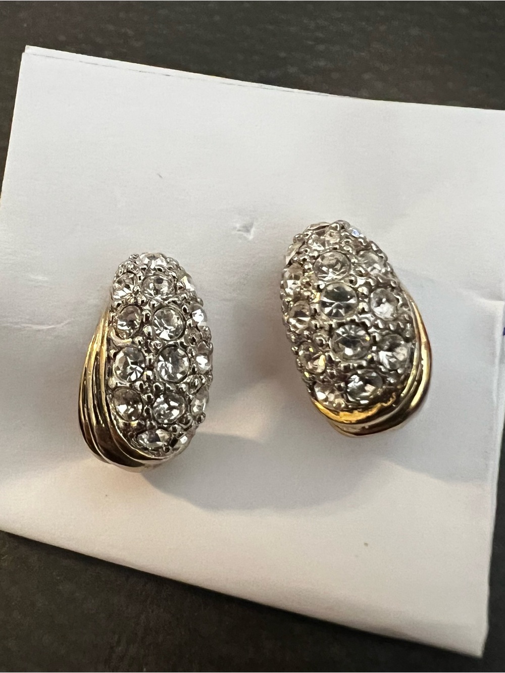 Crystal Pave Gold-Tone post Earrings - Women's Jewelry